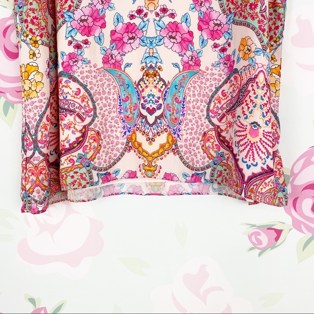Tabitha Webb Floral Print Paisley Boho Top XL - Picture 3 of 6